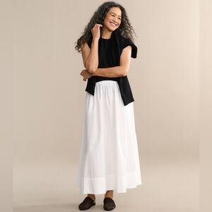 Jenni Kayne Lauren Skirt White Cotton Maxi Size XL